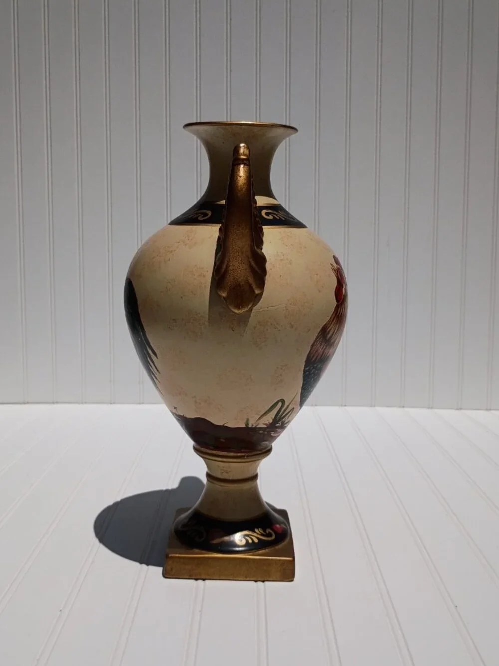 Vtg La Dolce Vita Ja Designs Antique Rooster Collection Ceramic Vase Urn 15.5